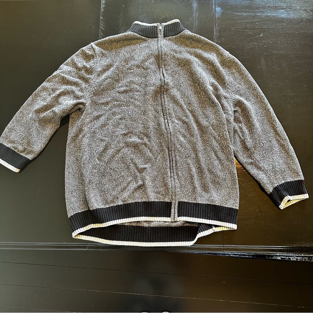Society of One 3XL Gray and Black Zip Up Sweater Oversized Soft Plain Basic
